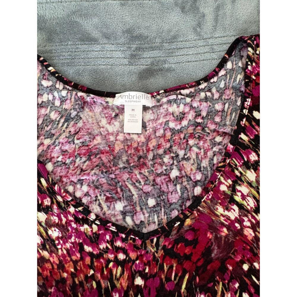 Nwt Ambrielle Sleepwear Rayon Pink Red Feather Print Cami Tank Top Womens Medium - Picture 11 of 11